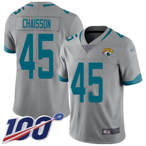 Nike Jaguars #45 K'Lavon Chaisson Silver Youth Stitched NFL Limited Inverted Legend 100th Season Jersey